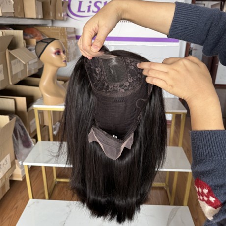 Indian Virgin Human Hair 2x6 hd lace closure wig bob style ( One Closure + 2 bundles ) 