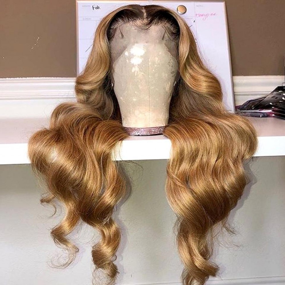 1b/27 dark roots honey blonde 180% density Ombre body wave lace front Human Hair Wigs 30inch LS6192 1b/27 dark roots honey blonde 180% density Ombre body wave lace front Human Hair Wigs 30inch LS6192