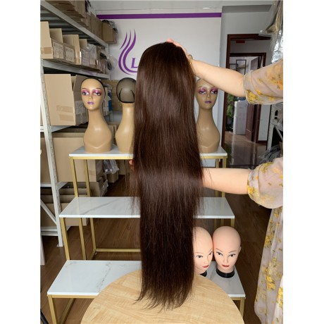 Lishahair 13x4 HD lace frontal wig 180% density #4 medium brown color 