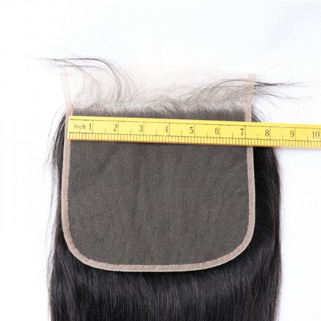 7x7 normal brown Human Hair Pre Plucked Natural Hairline Lace Top Closure silky straight/bodywave