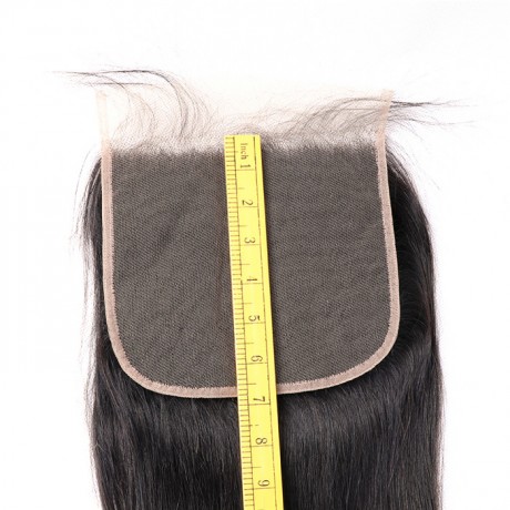 7x7 normal brown Human Hair Pre Plucked Natural Hairline Lace Top Closure silky straight/bodywave