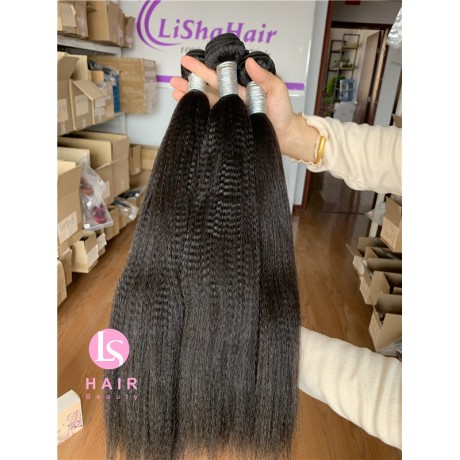 Indian Raw Human Hair kinky straight bundles can be dyed to any color 3pcs/lot