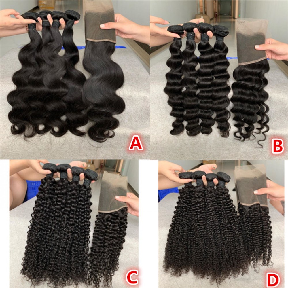 4 STYLE Brazilian human hair 3 Bundles With Frontal 13x4 Virgin Hair natural color LS10251 4 STYLE Brazilian human hair 3 Bundles With Frontal 13x4 Virgin Hair natural color LS10251