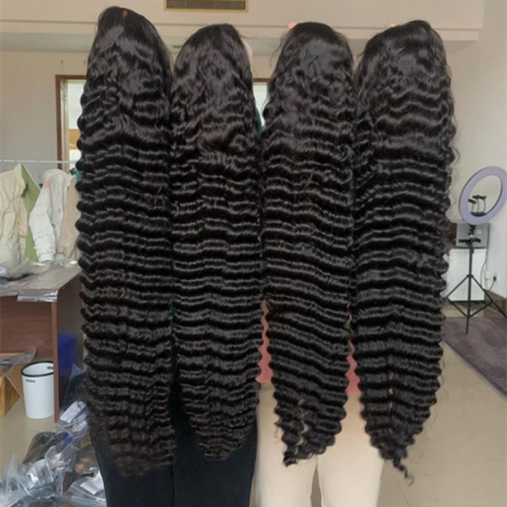 30inch 180% density Deep Wave Human Hair transparent lace front Wigs With Baby Hair Pre-Plucked Remy Hair Natural Black lishahair LS6124 30inch 180% density Deep Wave Human Hair transparent lace front Wigs With Baby Hair Pre-Plucked Remy Hair Natural Black lishahair LS6124