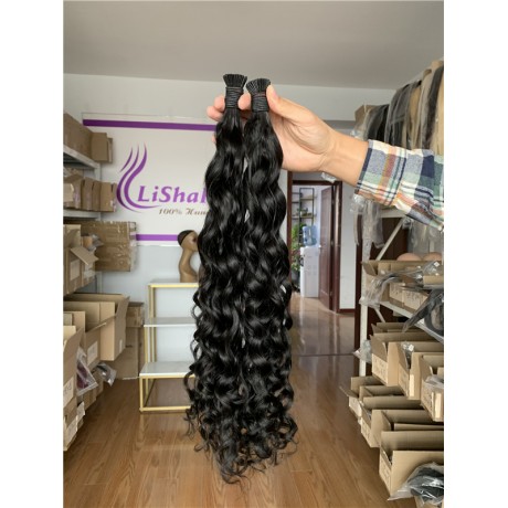 Indian virgin remy human hair I tip extensions natural wave texture 100g/bundle