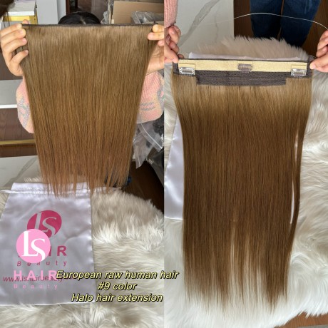 European Raw Human Hair Halo Extension #9 color 100g/pc