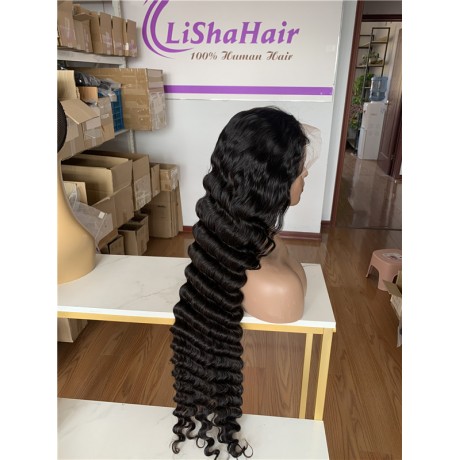 13x6 frontal loose deep wave hair texture transparent lace wig 180% density 