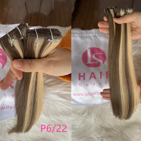 Top quality Raw human hair invisible tape in extensions P6/22 100g/bundle
