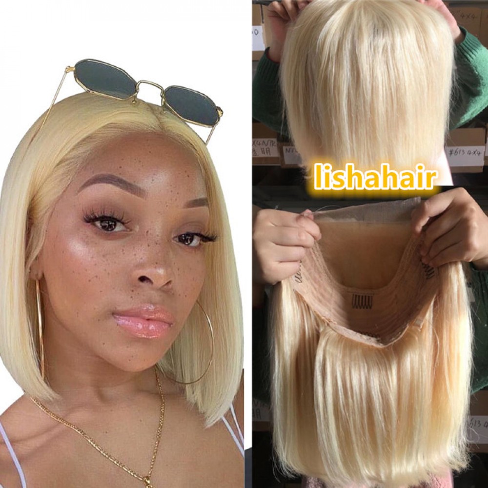 613 Blonde silky straight Bob Lace closure wig 5x5 transparent lace closure bob 613 blonde 613 Blonde silky straight Bob Lace closure wig 5x5 transparent lace closure bob 613 blonde