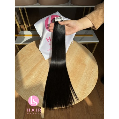 Top quality European Raw One donor human hair tape in extensions 100g/pc