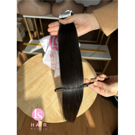 Top quality European Raw One donor human hair tape in extensions 100g/pc