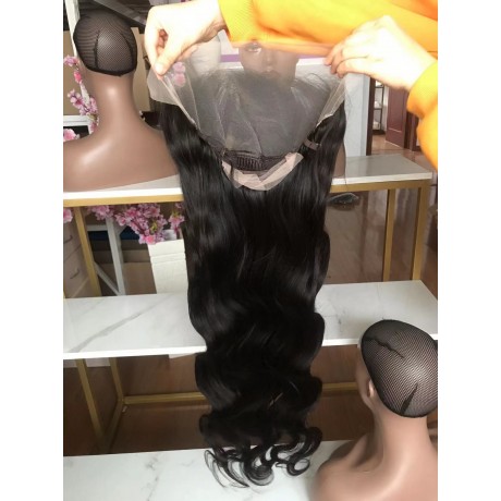 13x6 transparent lace front wig body wave Lace Human Hair Wigs For Black Women virgin brazilian hair 180% density