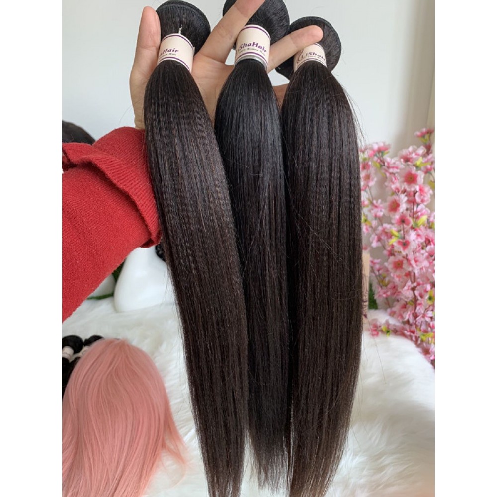 10A+ Light Yaki Straight virgin indian human Hair Bundles Natural Color  3pcs lot