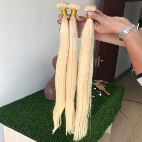 10A 613 Blonde Brazilian Hair Weave Bundles 100% Human Hair Bundles silky straight/body wave 3pcs