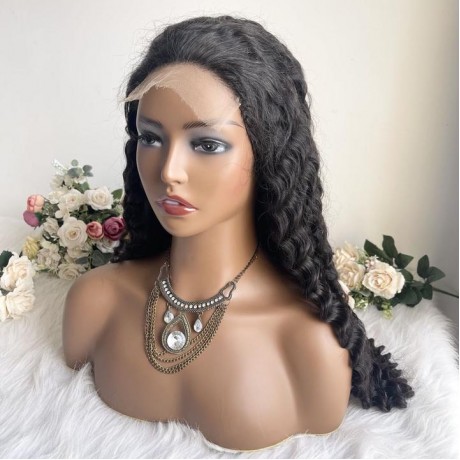 180% density deep wave 5x5 hd lace closure Human Hair Wigs Pre Plucked Lace Wig