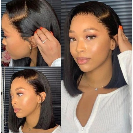 180% density 12inch straight bob Lace Front Wigs Short Brazilian straight Lace Wigs 13x4 Glueless Lace Front Human Hair Wigs