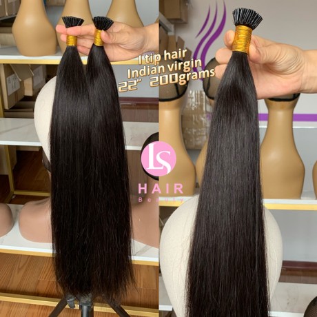 Indian virgin human hair Keratin I Tip Extensions natural Straight Texture