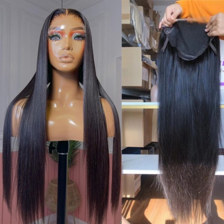 6x6 HD Lace Closure Wig pre plucked hairline Virgin Human Hair silky straight 