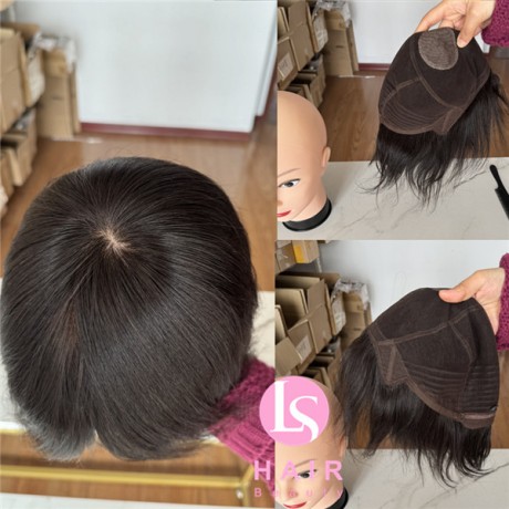 Silk top glueless wig  pixie cut hairstyle quality raw virgin human hair 