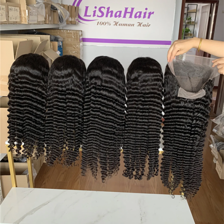 13x4 HD Lace Frontal wig deep wave 180 Density indian virgin indian human hair in 30inch long 