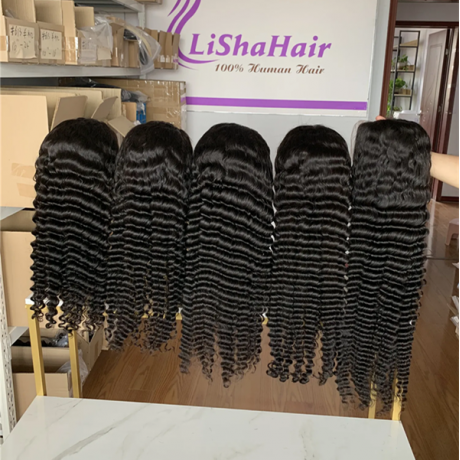 13x4 HD Lace Frontal wig deep wave 180 Density indian virgin indian human hair in 30inch long 