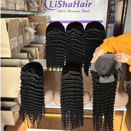 180% density lace front wigs Deep wave virgin Indian human hair 10''-30''