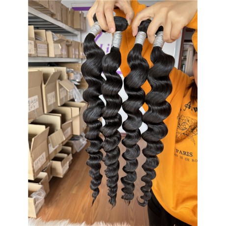 Indian Raw Human Hair loose deep wave Bundles Can Be Dyed To Any Color 3pcs/Lot