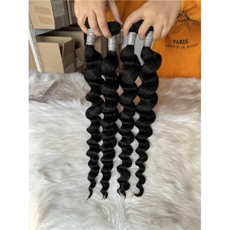 Indian Raw Human Hair loose deep wave Bundles Can Be Dyed To Any Color 3pcs/Lot