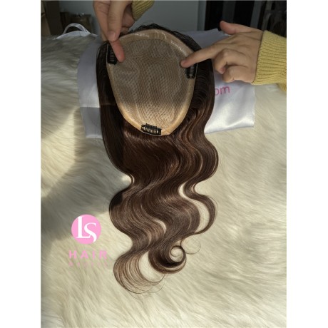 15x17cm Silk Base topper Indian Virgin Human Hair 