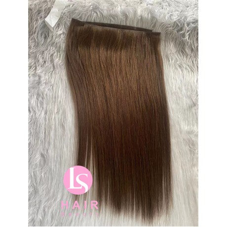 Long Invisible Tape weft hair extensions One donor raw human hair color 4 