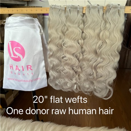 European Raw human hair flat weft extensions 
