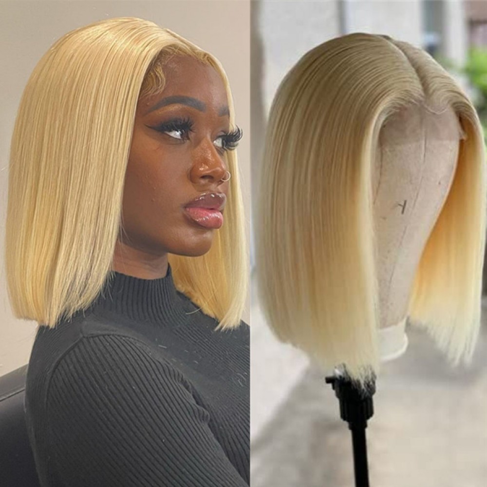613 Blonde silky straight Bob Lace closure wig 5x5 transparent lace closure bob 613 blonde 613 Blonde silky straight Bob Lace closure wig 5x5 transparent lace closure bob 613 blonde