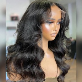 6x6 hd lace closure wig body wave texture 200% density indian virgin human hair