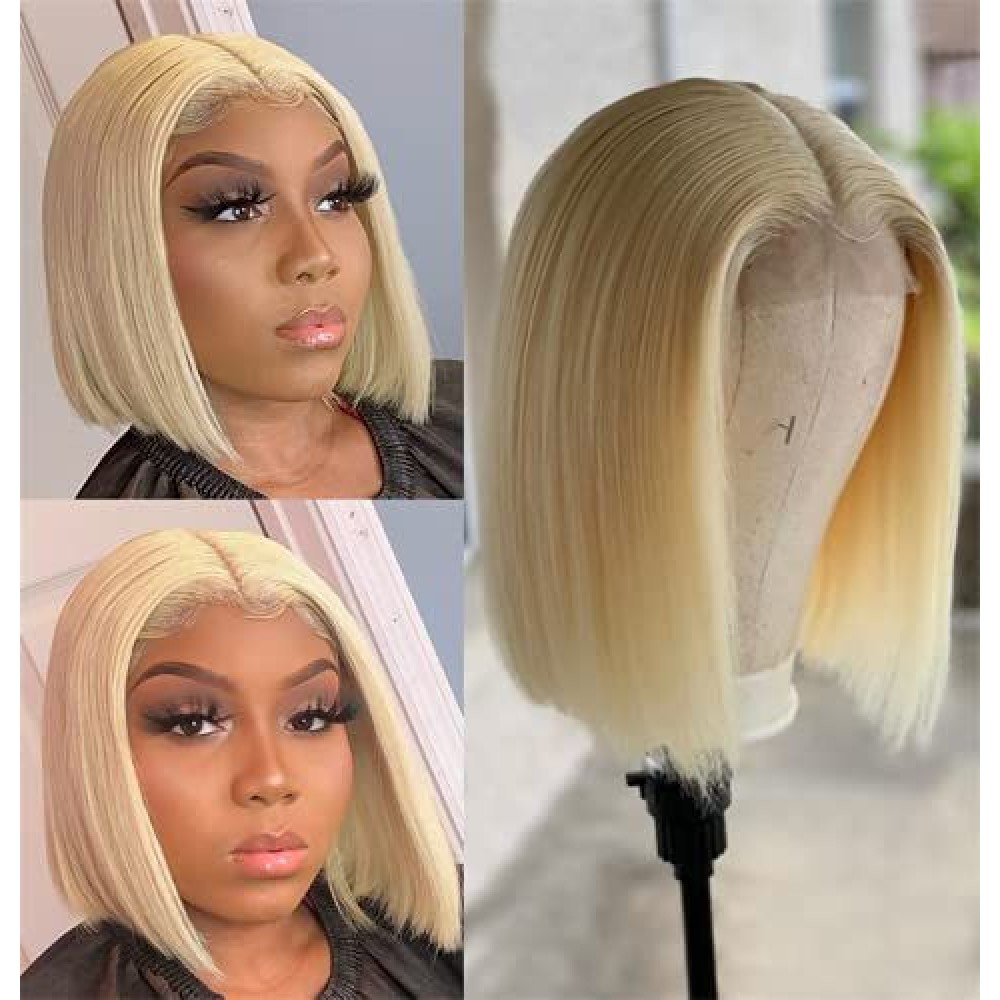 613 Blonde silky straight Bob Lace closure wig 5x5 transparent lace closure bob 613 blonde 613 Blonde silky straight Bob Lace closure wig 5x5 transparent lace closure bob 613 blonde