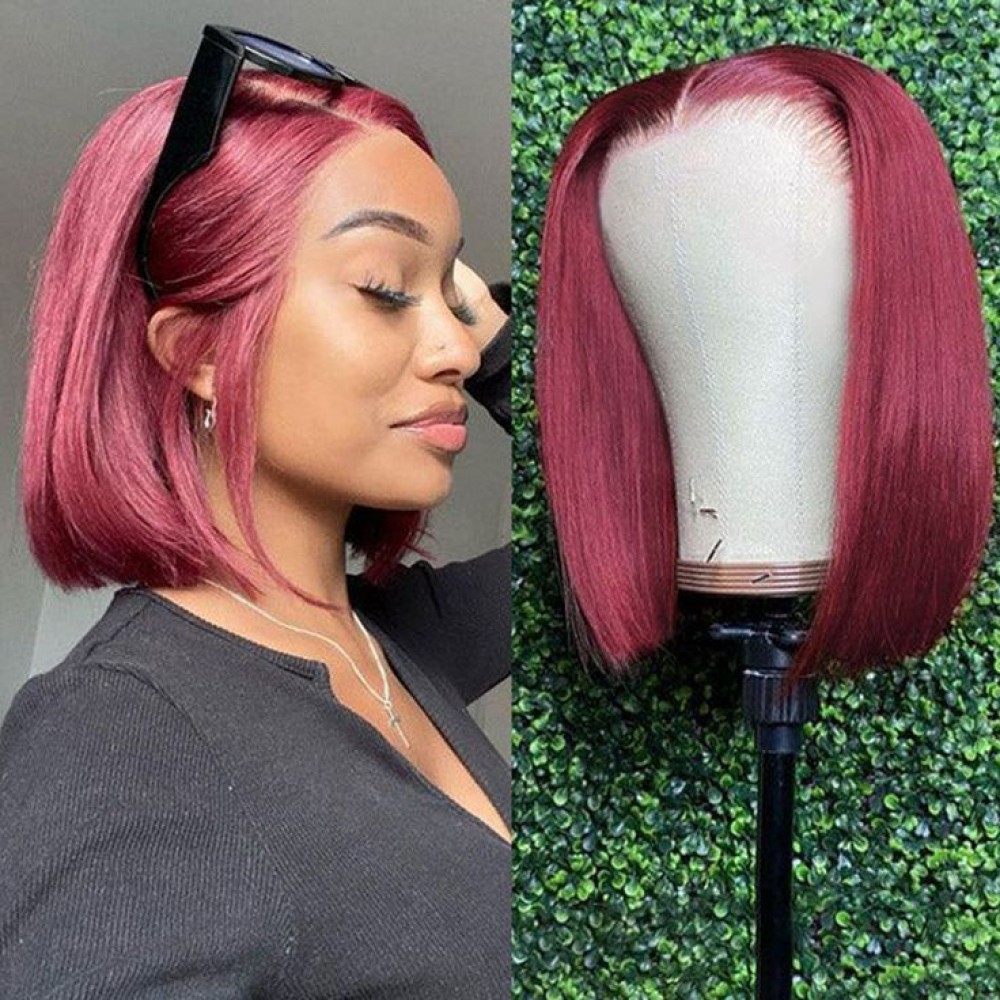 99j burgundy colored silky straight short bob style 13x4 Lace Front Human Hair Wigs LS7302 99j burgundy colored silky straight short bob style 13x4 Lace Front Human Hair Wigs LS7302