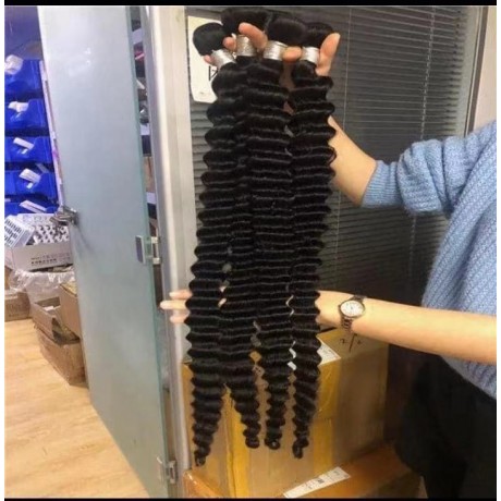 10A  Deep wave Hair Bundles Brazilian Human Hair weaving Bundles Natural Color Remy Hair Weave 3pcs