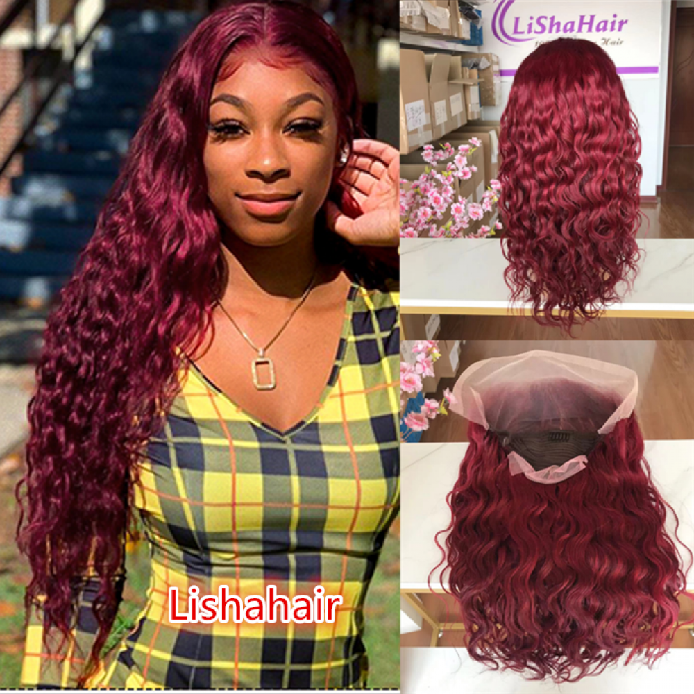 180% density 13x4 Lace Frontal Wigs Colored Human Hair Wig ginger water wave 180% density 13x4 Lace Frontal Wigs Colored Human Hair Wig ginger water wave