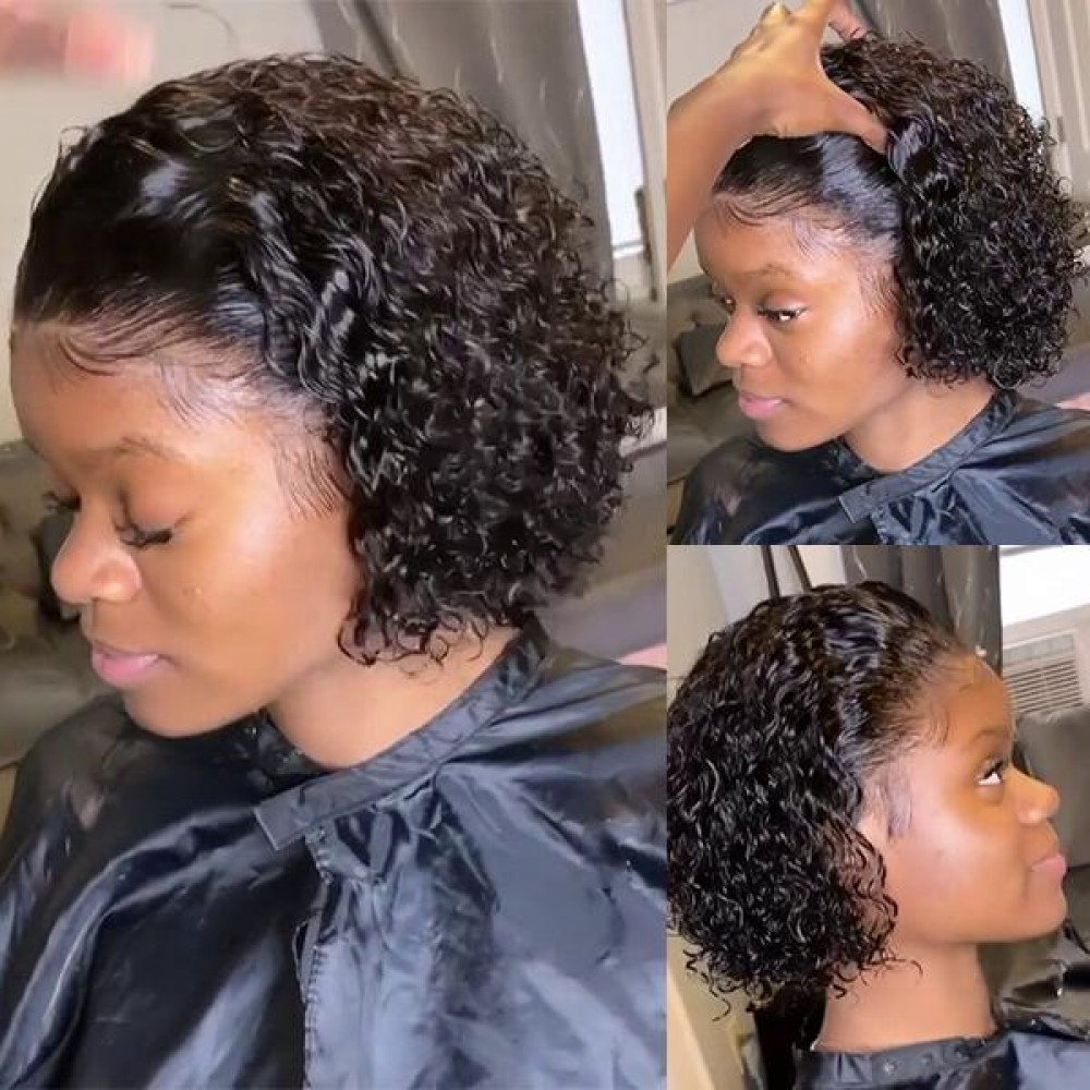 12inch lace cloure bob wig 13x4 transparent lace closure wig 180% density water wave curly bob style preplucked hairline 12inch lace cloure bob wig 13x4 transparent lace closure wig 180% density water wave curly bob style preplucked hairline