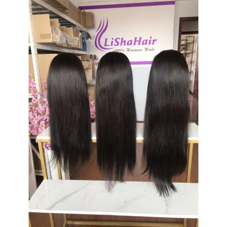 5X5 HD Lace Closure Wig Virgin Brazilian Human Hair Silky Straight Style