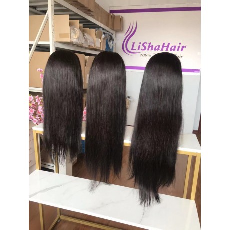 5X5 HD Lace Closure Wig Virgin Brazilian Human Hair Silky Straight Style
