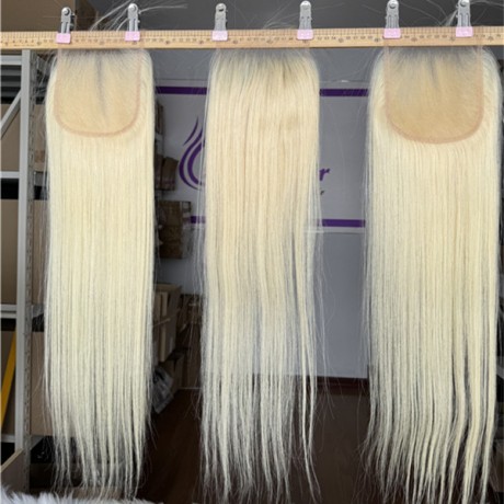 Indian raw human hair 5x5 hd lace closure 613 blonde color 