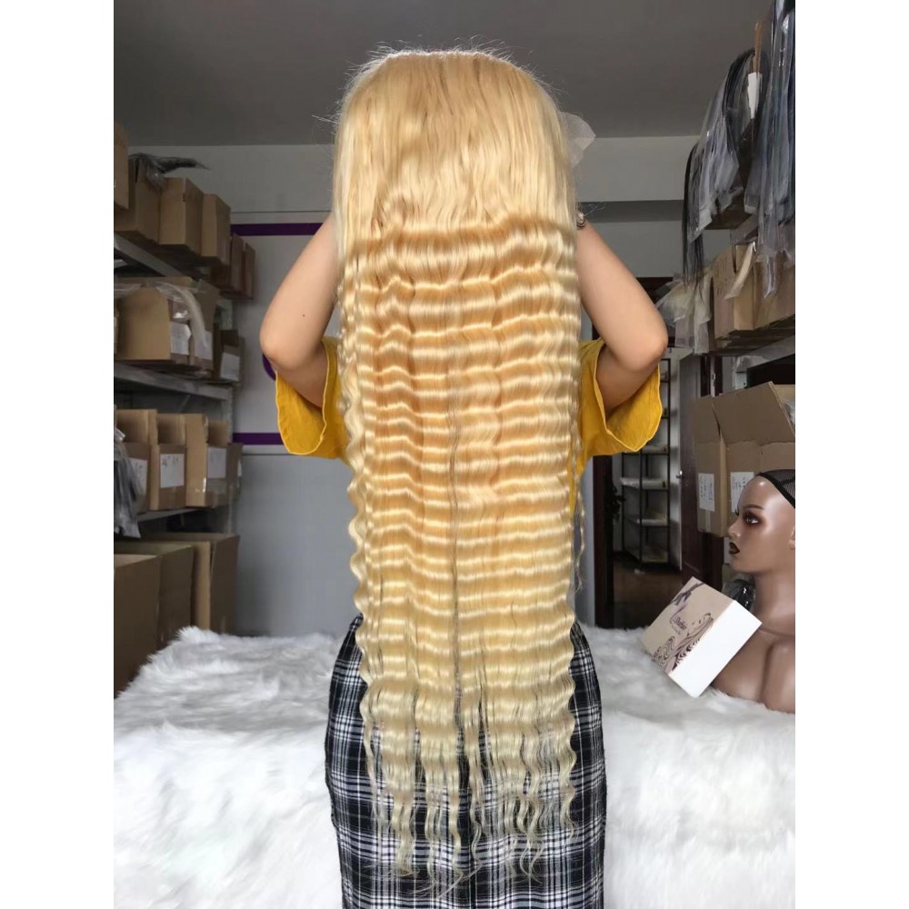 613 Blonde deep wave human hair lace front wigs 180% density preplucked hairline virgin hair lace wigs LS1091 613 Blonde deep wave human hair lace front wigs 180% density preplucked hairline virgin hair lace wigs LS1091