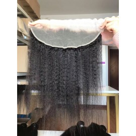 13x4 transparent Lace Frontal Closure kinky straight Remy Human Hair Frontal  with small knots