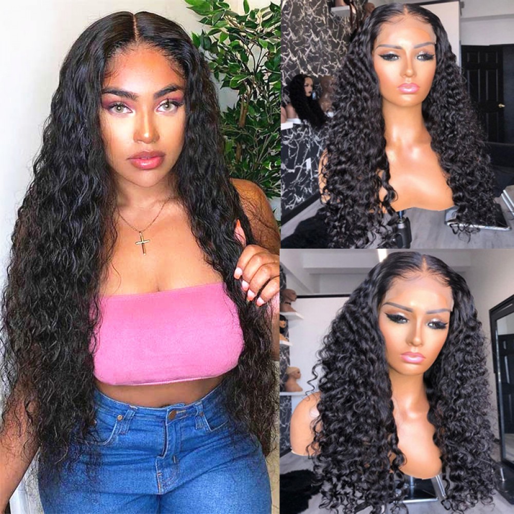 5X5 HD Lace Closure water wave Wig Virgin Brazilian Human Hair wavy Style 5X5 HD Lace Closure water wave Wig Virgin Brazilian Human Hair wavy Style