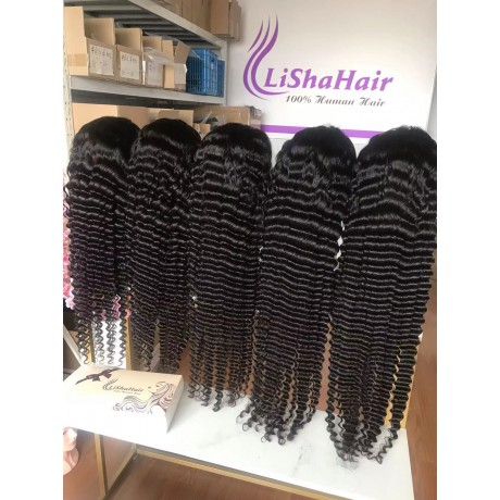 13x4 HD lace frontal wig deep wave 32 34 36 38 40inch 180% density 