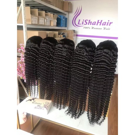 13x4 HD lace frontal wig deep wave 32 34 36 38 40inch 180% density 