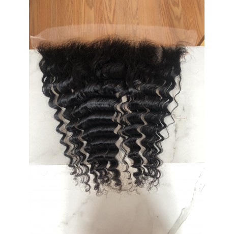 Deep wave 13x4 HD Lace Frontal With Small Knots Virgin Human Hair 16-20inch In Stock