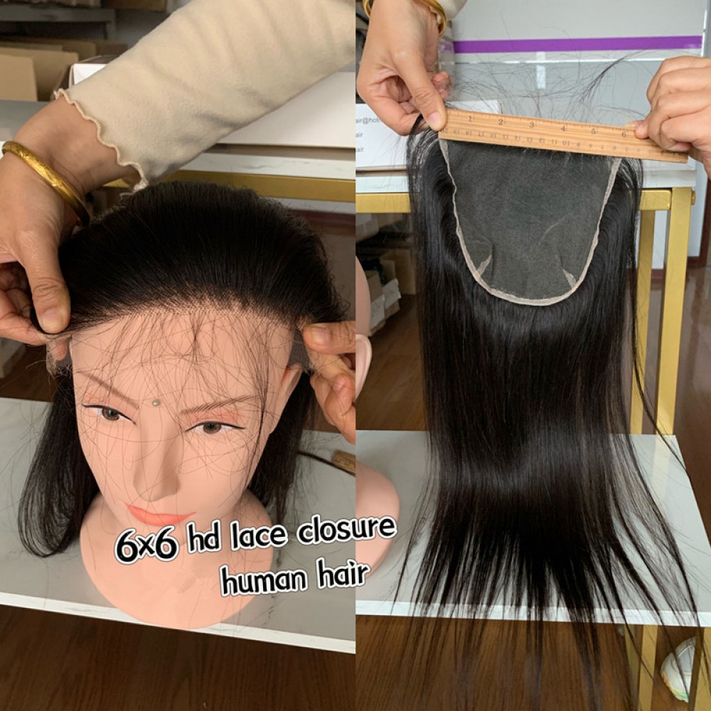 6x6 HD Lace Closure Silky Straight / Body wave HD Lace Closure preplucked hairline fedex free shipping 6x6 HD Lace Closure Silky Straight / Body wave HD Lace Closure preplucked hairline fedex free shipping