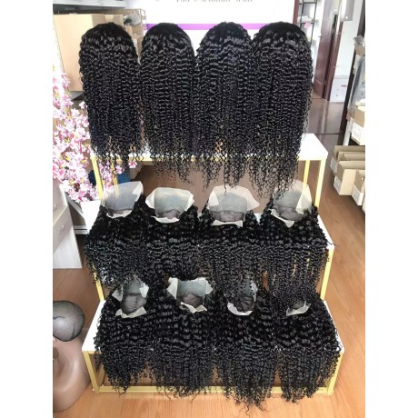 180% density 13x4 transparent Lace Frontal Wigs pineapple curl for Black Woman Lishahair LS95233