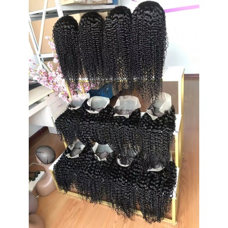 180% density 13x4 transparent Lace Frontal Wigs pineapple curl for Black Woman Lishahair LS95233